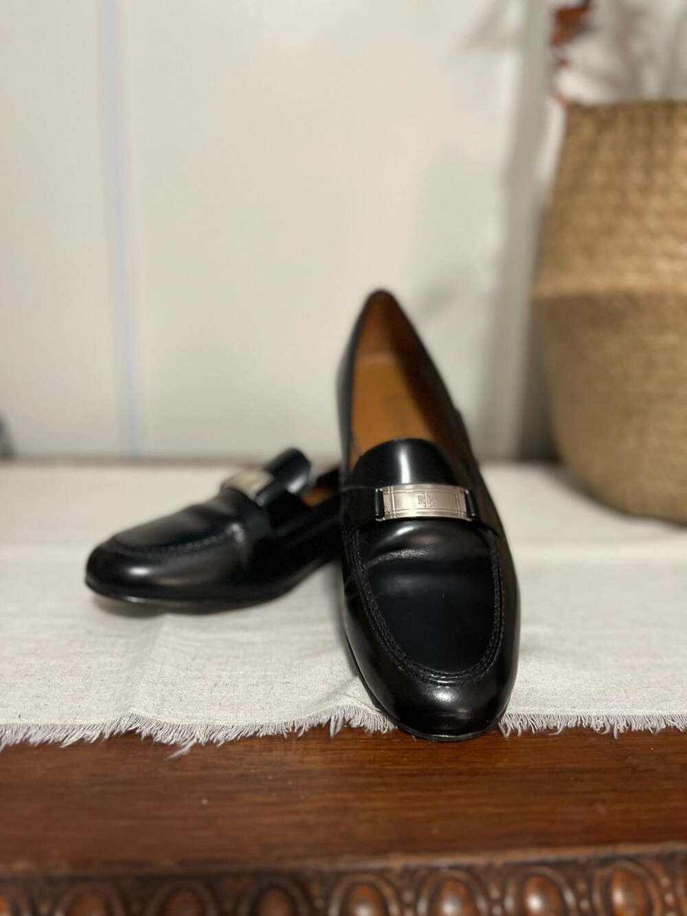 Ralph Lauren Black Leather Loafers